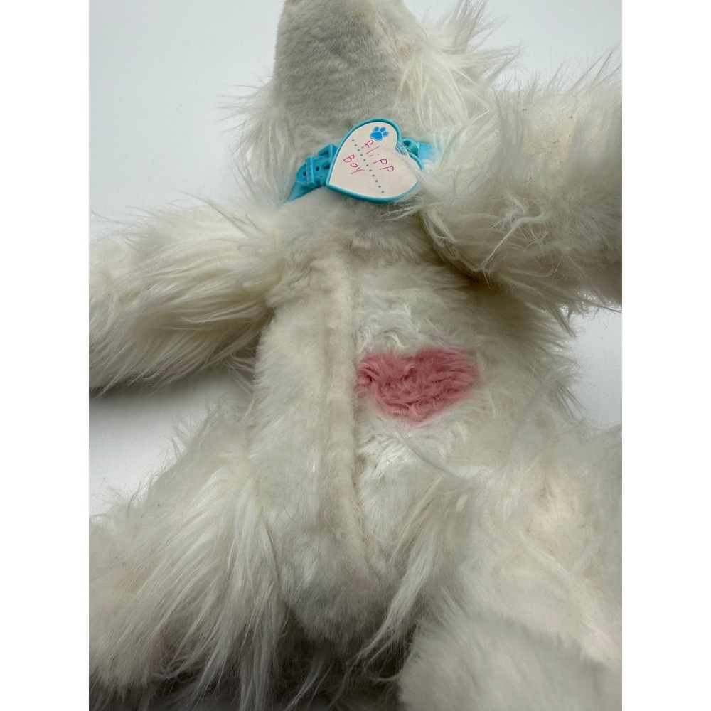 Little Live Pets My Puppys Home White Shaggy Dog Plush Moose Toys Blue Collar